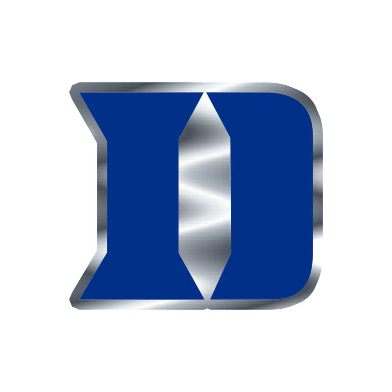 Duke Blue Devils - D - Silver Chrome Vinyl Decal - Custom Size