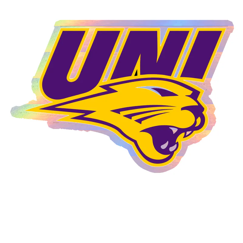 Northern Iowa Panthers Holographic Vinyl Decal - Custom Size