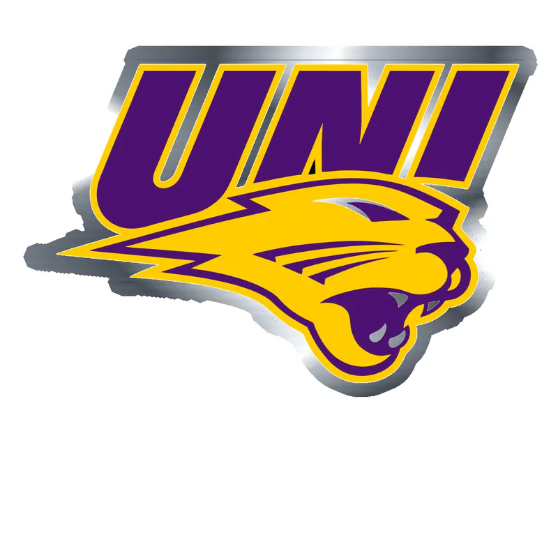 Northern Iowa Panthers Silver Chrome Vinyl Decal - Custom Size
