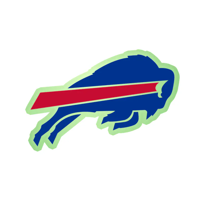 Buffalo Bills - Red Stripe - Glow in the Dark Vinyl Sticker - Custom Size