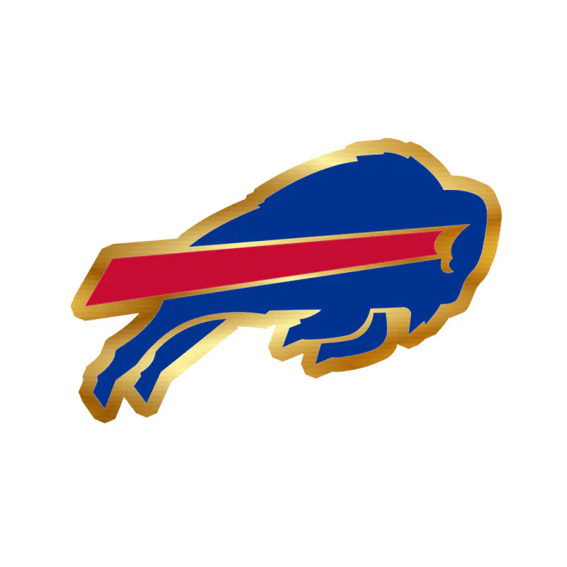 Buffalo Bills - Red Stripe - Gold Chrome Vinyl Sticker - Custom Size