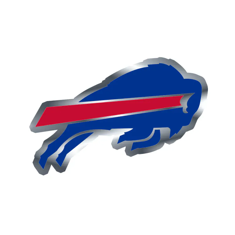 Buffalo Bills - Red Stripe - Silver Chrome Vinyl Sticker - Custom Size