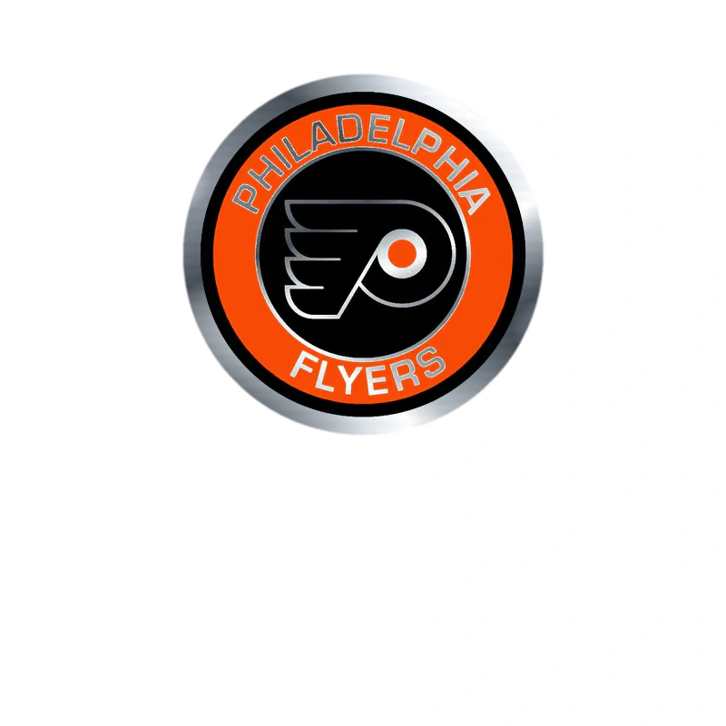 Philadelphia Flyers - Circle - Silver Chrome Vinyl Sticker - Custom Size