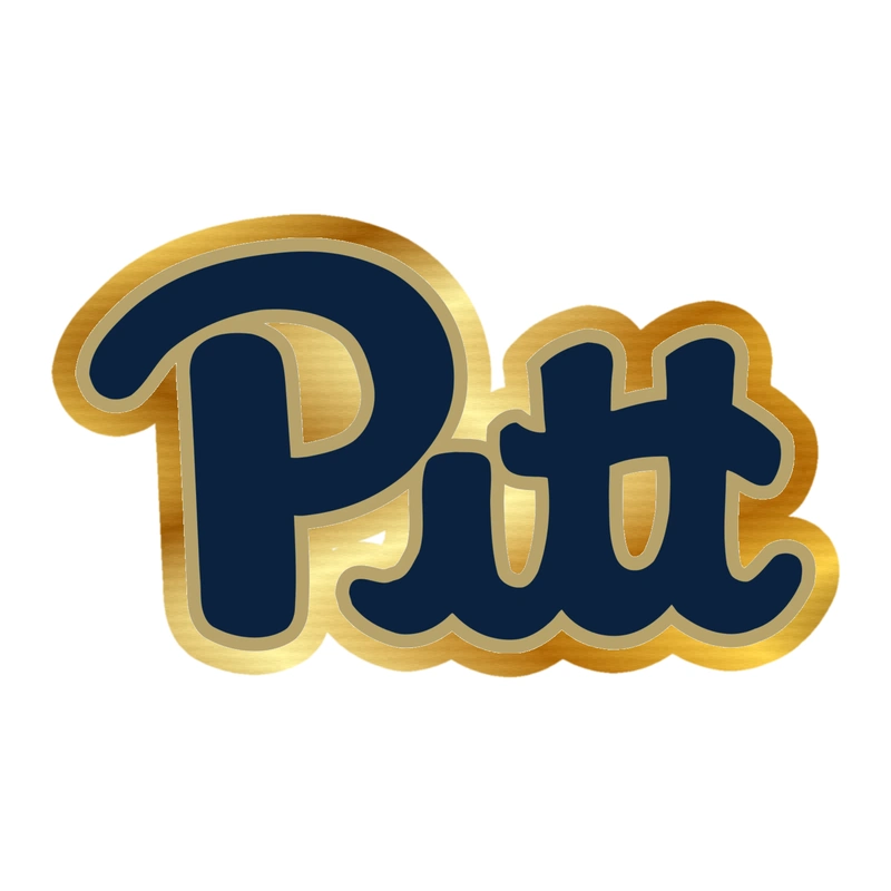 Pittsburgh Panthers - Pitt - Gold Chrome Vinyl Decal - Custom Size