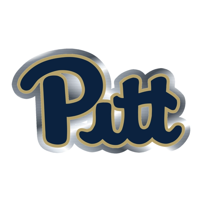 Pittsburgh Panthers - Pitt - Silver Chrome Vinyl Decal - Custom Size
