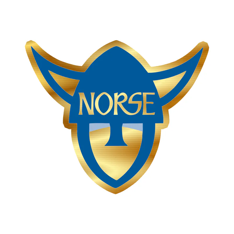 Luther Norse College Gold Chrome Vinyl Sticker - Custom Size