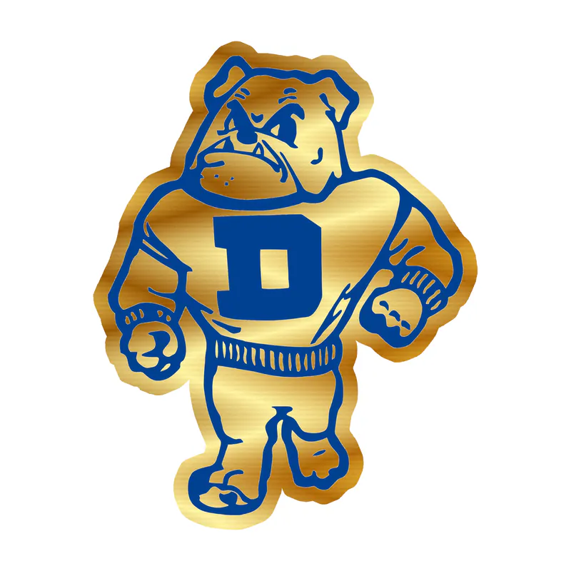 Drake Bulldogs - Image 1 - Gold Chrome Vinyl Decal - Custom Size