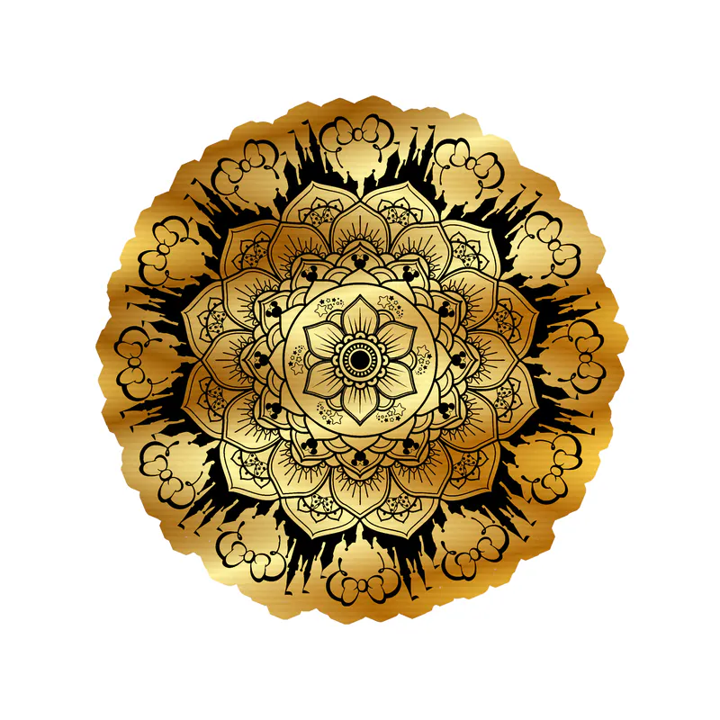 Minnie Medallion Gold Chrome Vinyl Sticker - Custom Size