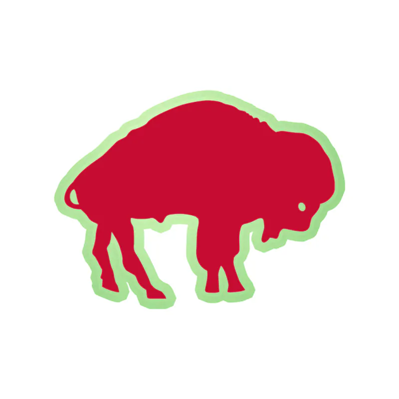 Buffalo Bills - Red Buffalo - Glow in the Dark Vinyl Sticker - Custom Size