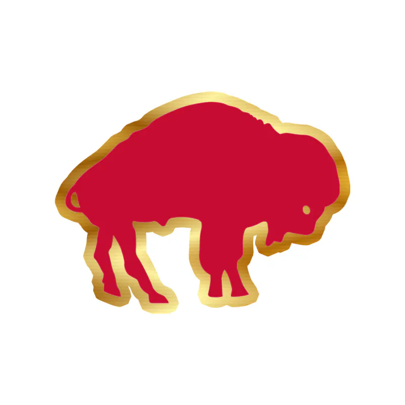 Buffalo Bills - Red Buffalo - Gold Chrome Vinyl Sticker - Custom Size
