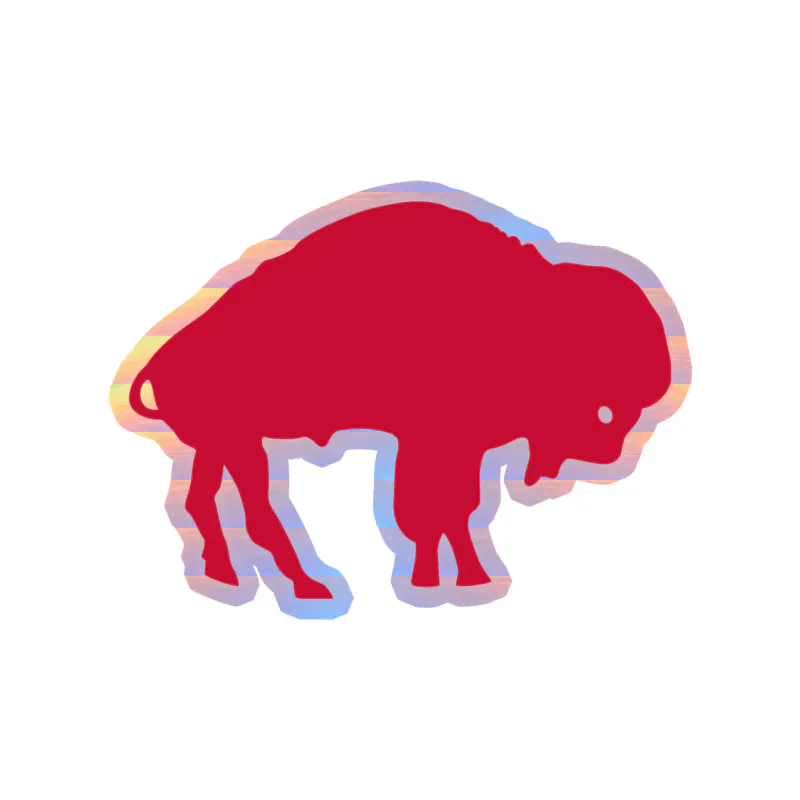 Buffalo Bills - Red Buffalo - Holographic Vinyl Sticker - Custom Size