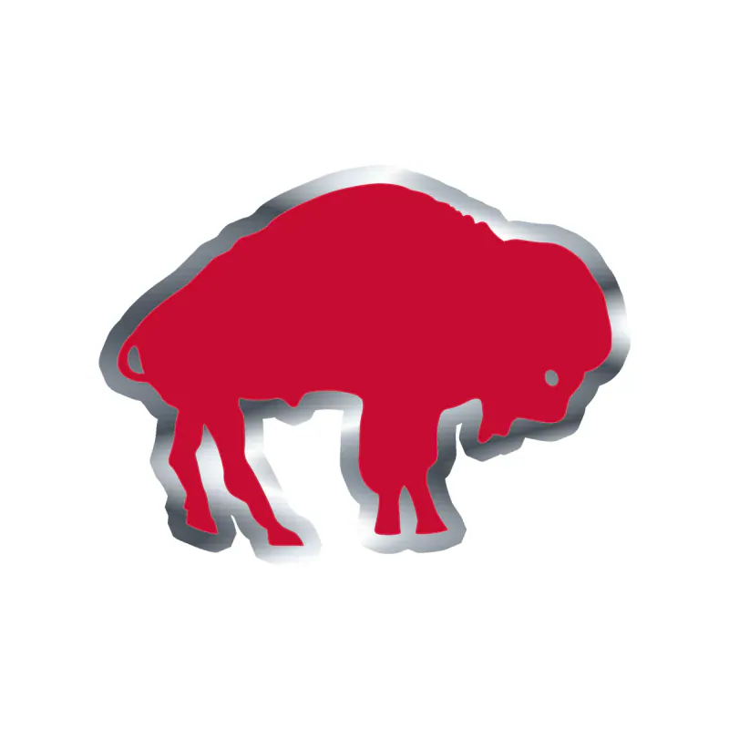 Buffalo Bills - Red Buffalo - Silver Chrome Vinyl Sticker - Custom Size