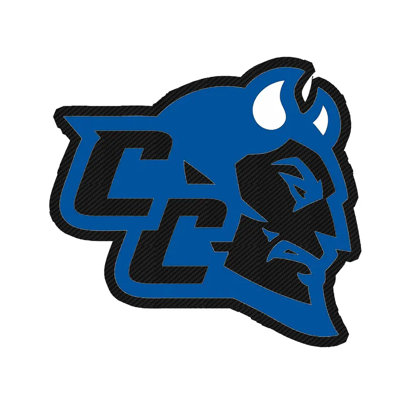 Central Connecticut Bluedevils - Image 1 - Carbon Fiber Vinyl Decal - Custom Size