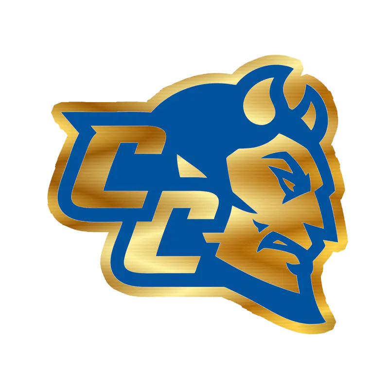 Central Connecticut Bluedevils - Image 1 - Gold Chrome Vinyl Decal - Custom Size