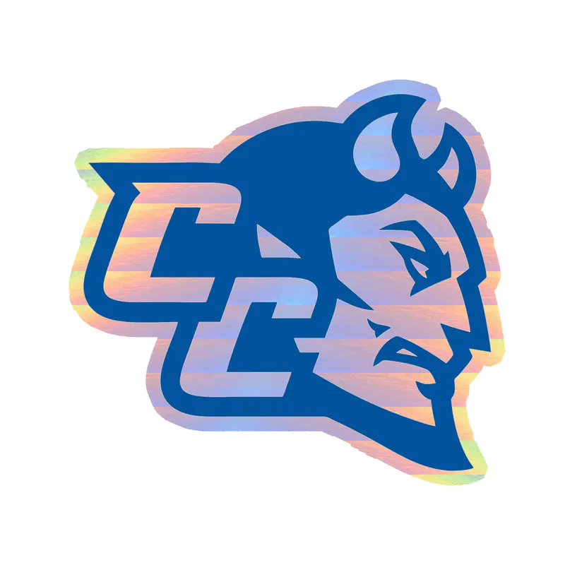 Central Connecticut Bluedevils - Image 1 - Holographic Vinyl Decal - Custom Size