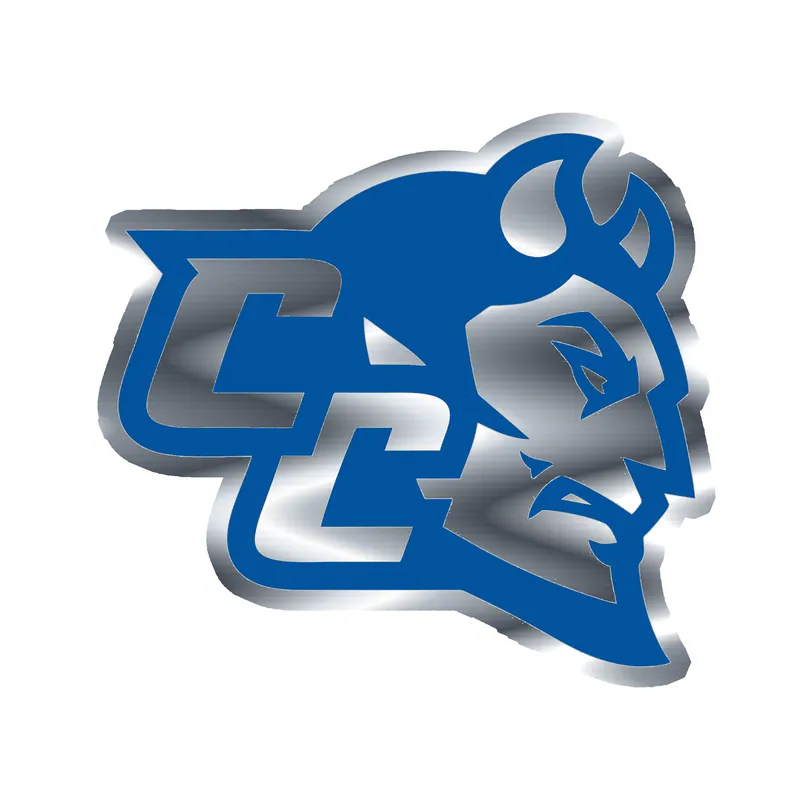 Central Connecticut Bluedevils - Image 1 - Silver Chrome Vinyl Decal - Custom Size