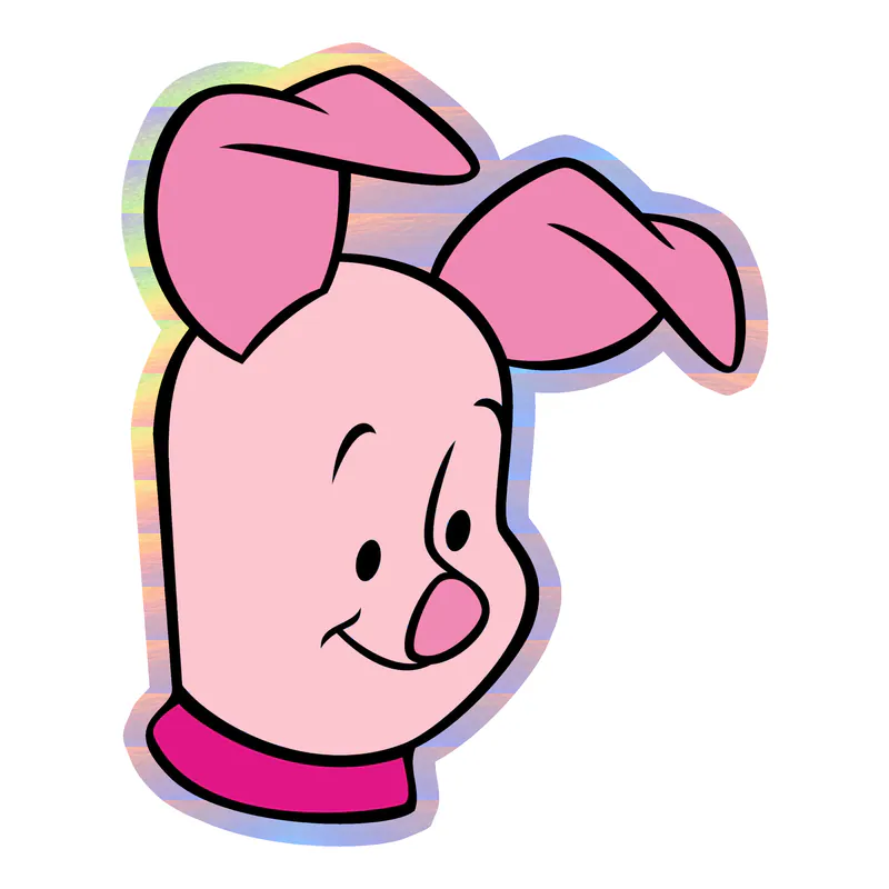 Winnie The Pooh - Piglet - Holographic Vinyl Sticker - Custom Size