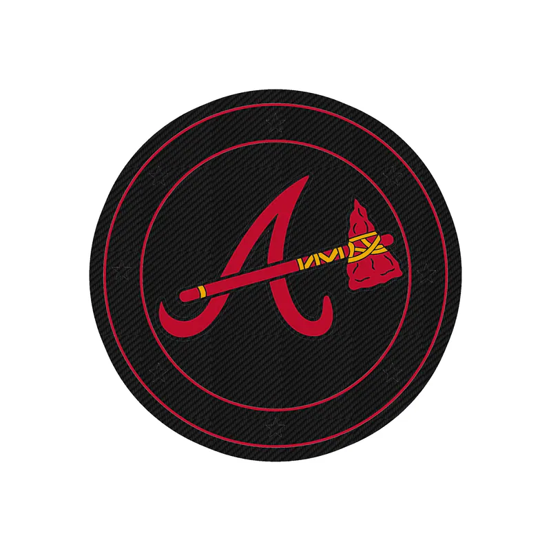 Atlanta Braves - Blue Circle With Stars - Carbon Fiber Vinyl Sticker - Custom Size
