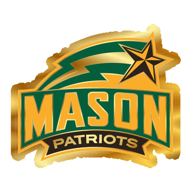 George Mason Patriots - Gold Chrome Vinyl Decal - Custom Size