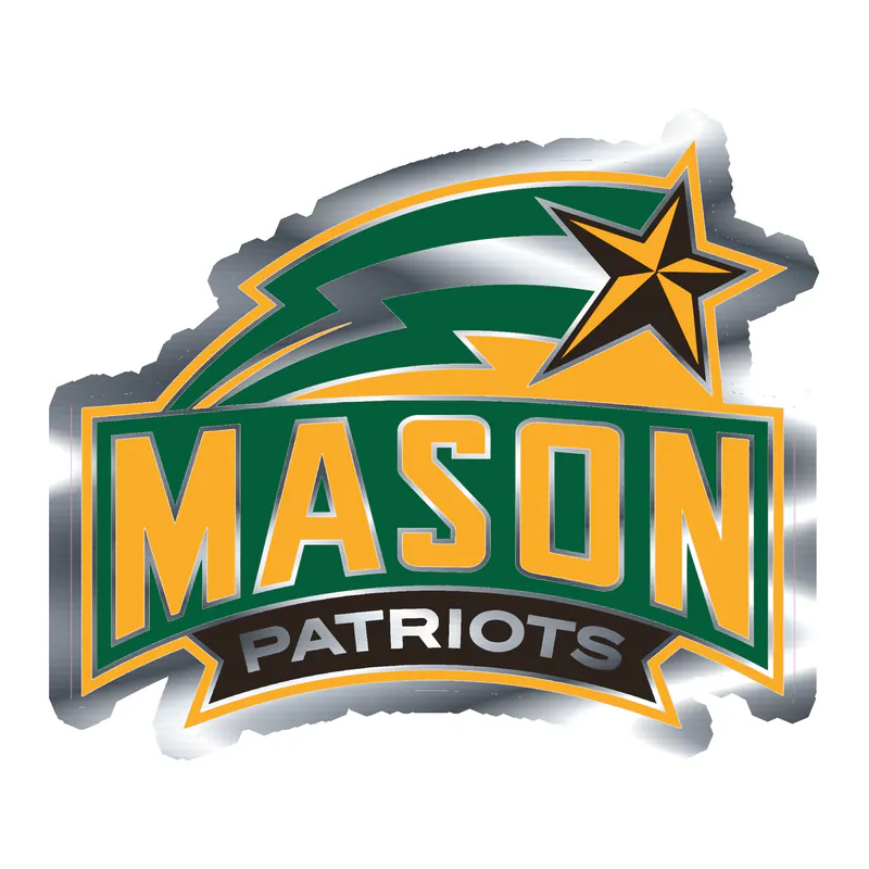 George Mason Patriots - Silver Chrome Vinyl Decal - Custom Size