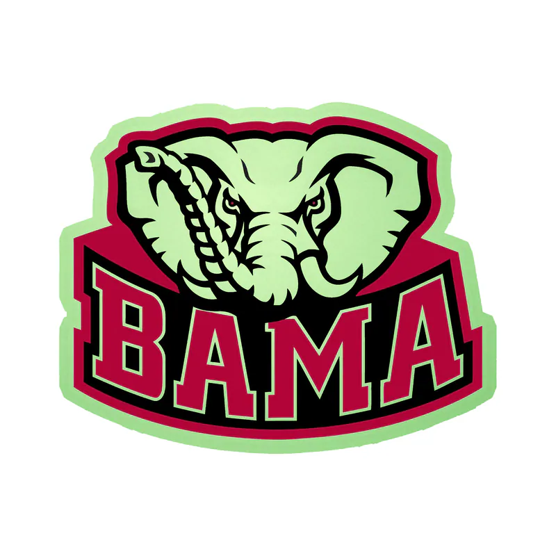 Alabama Crimson Tide - Image 5 - Glow in the Dark Vinyl Decal - Custom Size
