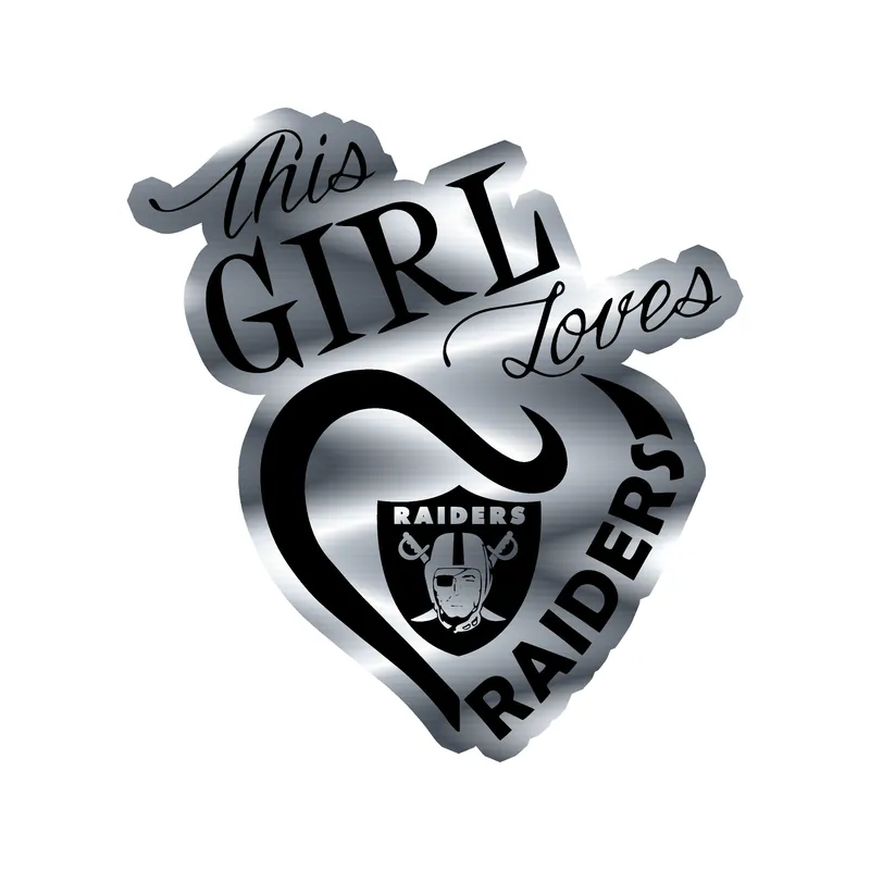 Las Vegas Raiders - Image 10 - Silver Chrome Vinyl Sticker - Custom Size