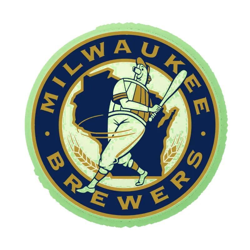 Milwaukee Brewers - Circle With Tin Man - Glow in the Dark Vinyl Sticker - Custom Size