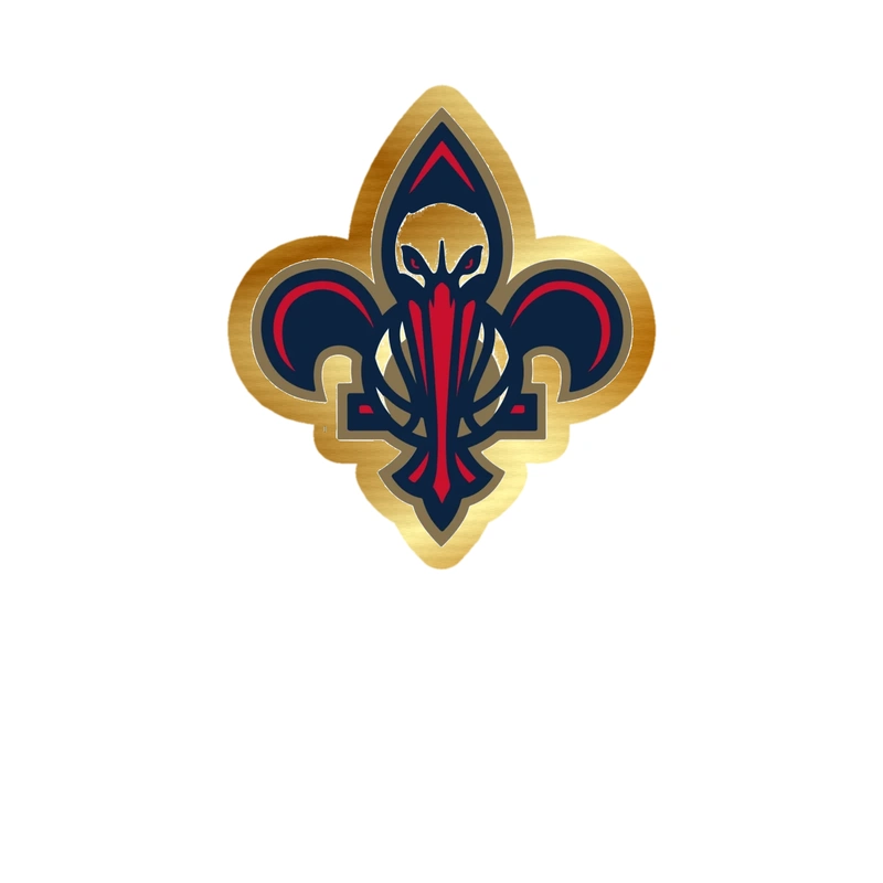 New Orleans Pelicans - Image 4 - Gold Chrome Vinyl Sticker - Custom Size