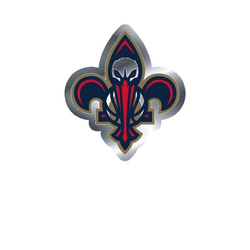 New Orleans Pelicans - Image 4 - Silver Chrome Vinyl Sticker - Custom Size