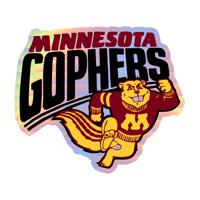 University of Minnesota Gophers - Angry Gopher - Holographic Vinyl Decal - Custom Size