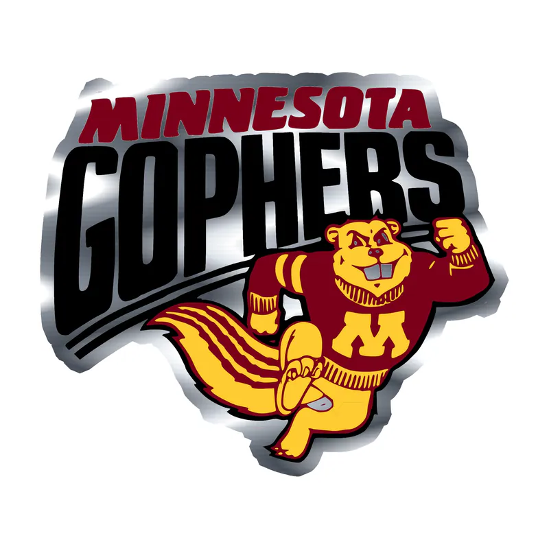 University of Minnesota Gophers - Angry Gopher - Silver Chrome Vinyl Decal - Custom Size