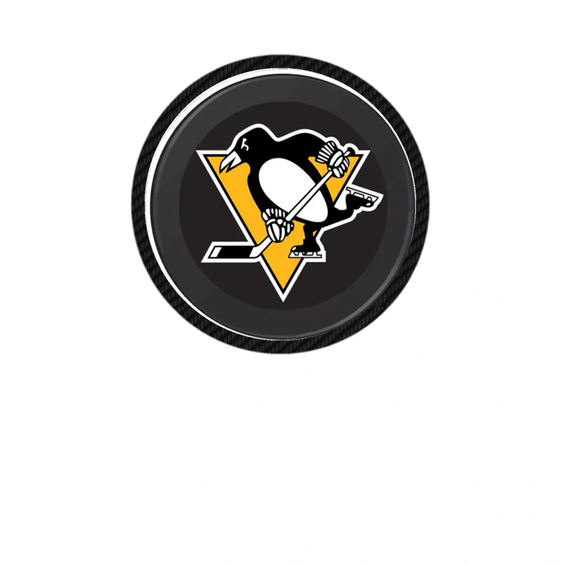Pittsburgh Penguins - Hockey Puck - Carbon Fiber Vinyl Sticker - Custom Size