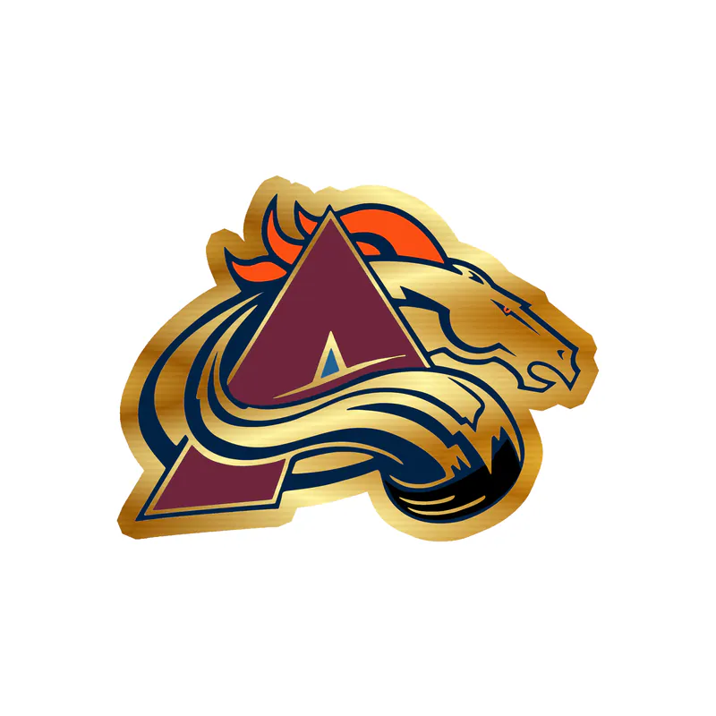 Denver Broncos - Avalanche & Broncos Mashup- Gold Chrome Vinyl Sticker - Custom Size
