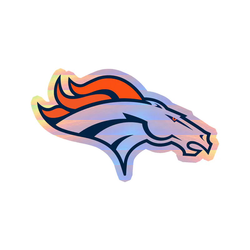 Denver Broncos - Head - Holographic Vinyl Sticker - Custom Size