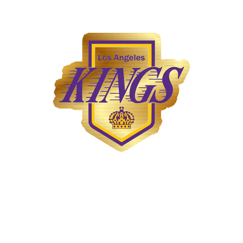 Los Angeles Kings - Purple Kings With Lines And Crown - Gold Chrome Vinyl Sticker - Custom Size