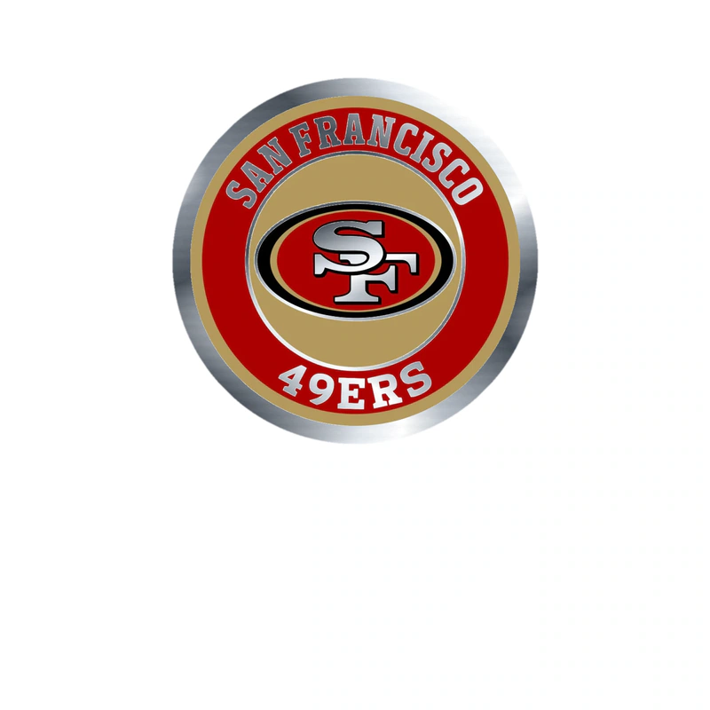 San Francisco 49ers - Image 2 - Silver Chrome Vinyl Sticker - Custom Size