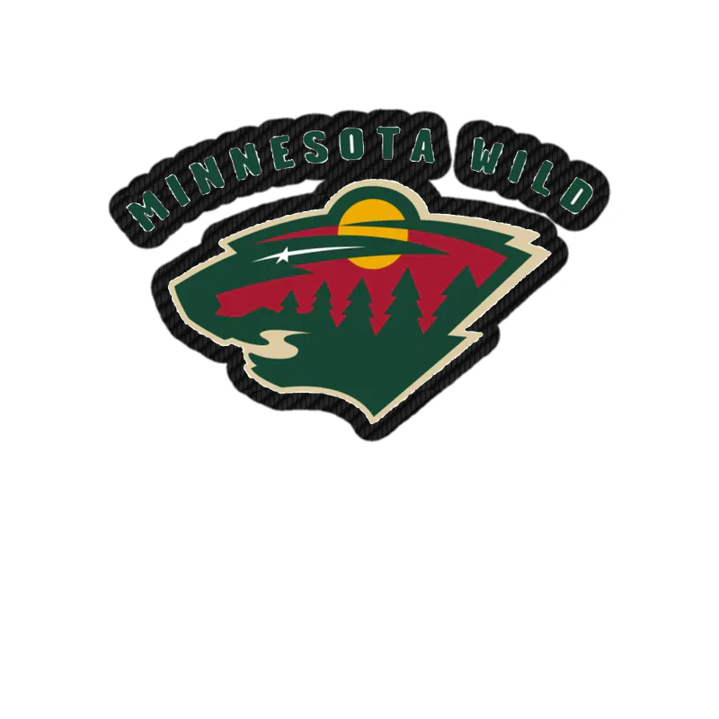 Minnesota Wild - Name With Head - Carbon Fiber Vinyl Sticker - Custom Size
