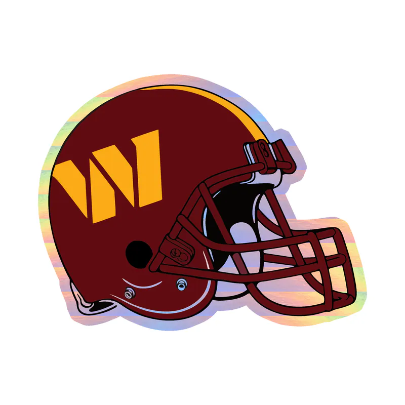 Washington Commanders -Helmet- Holographic Vinyl Sticker - Custom Size