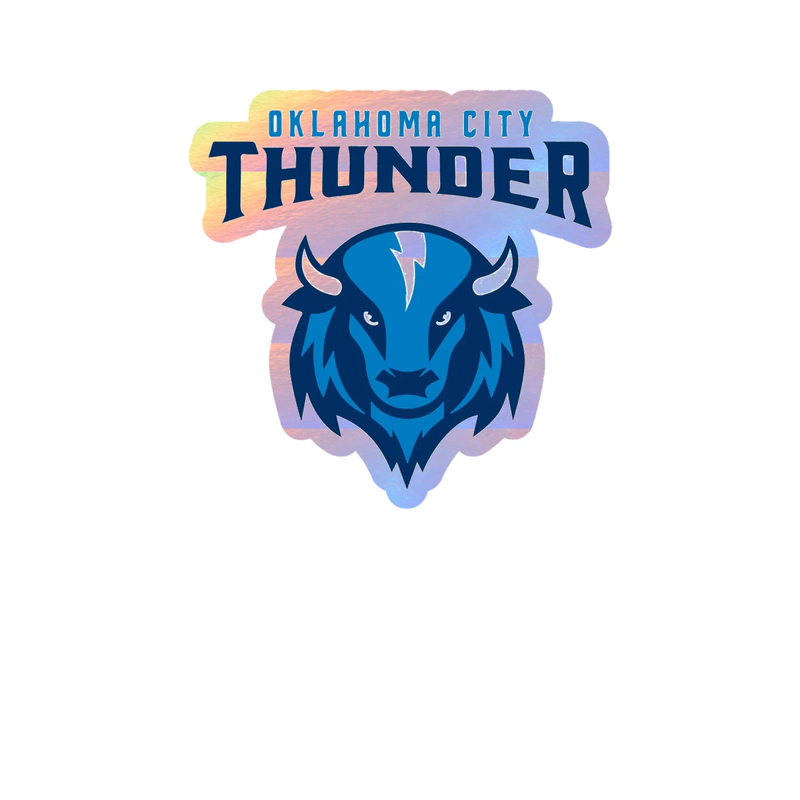 Oklahoma City Thunder - Image 3 - Holographic Vinyl Sticker - Custom Size
