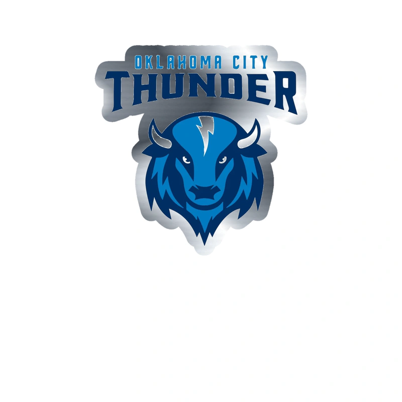 Oklahoma City Thunder - Image 3 - Silver Chrome Vinyl Sticker - Custom Size