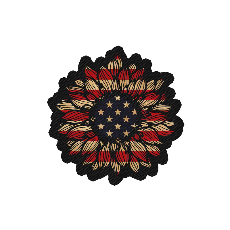 American Sunflower Full Color Vinyl - Carbon Fiber Vinyl Sticker - Custom Size