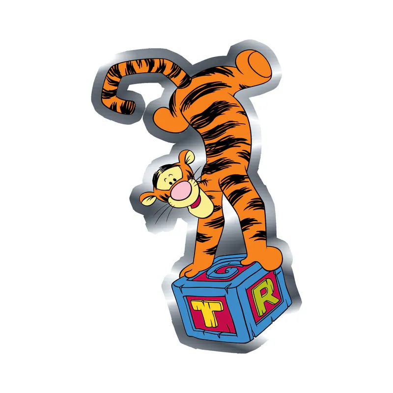 Winnie The Pooh - Tigger - Silver Chrome Vinyl Sticker - Custom Size