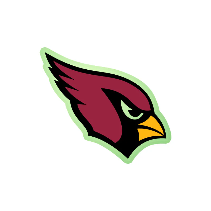 Arizona Cardinals - Bird's Head - Glow in the Dark Vinyl Sticker - Custom Size
