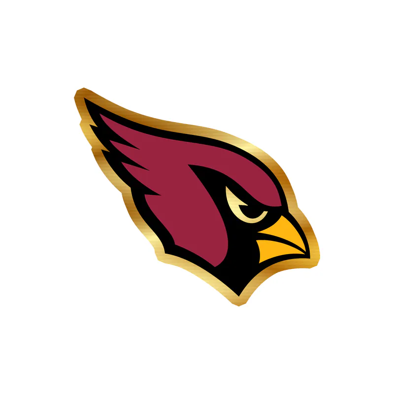 Arizona Cardinals - Bird's Head - Gold Chrome Vinyl Sticker - Custom Size