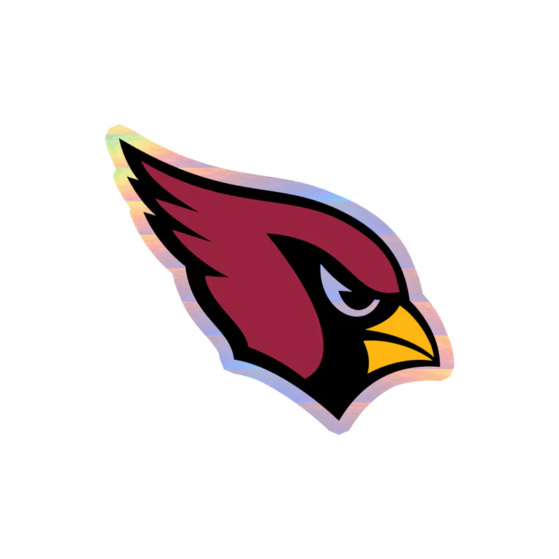 Arizona Cardinals - Bird's Head - Holographic Vinyl Sticker - Custom Size