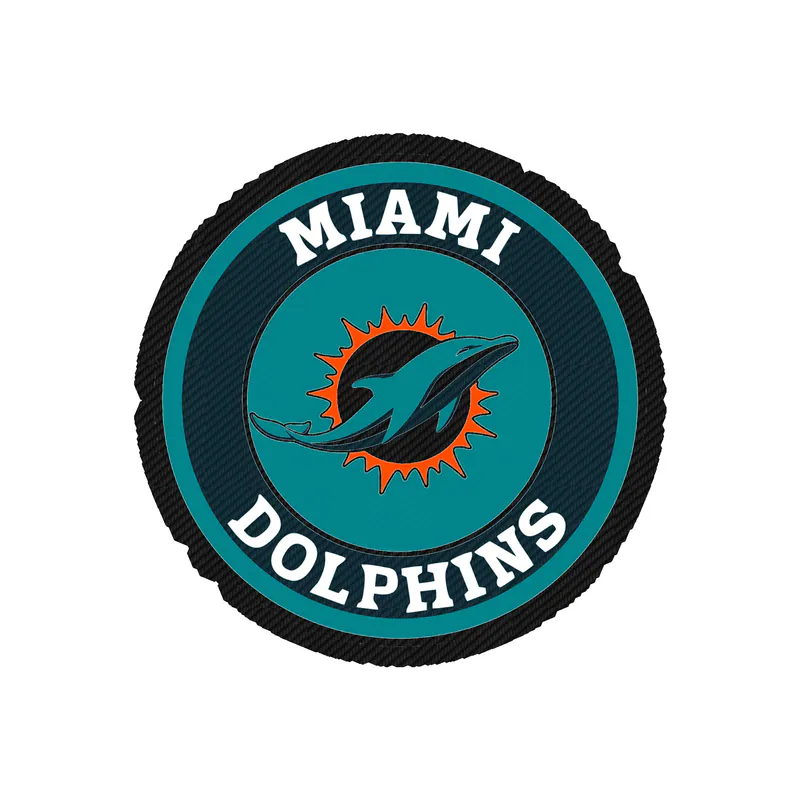 Miami Dolphins - Circle - Image 1 - Carbon Fiber Vinyl Sticker - Custom Size