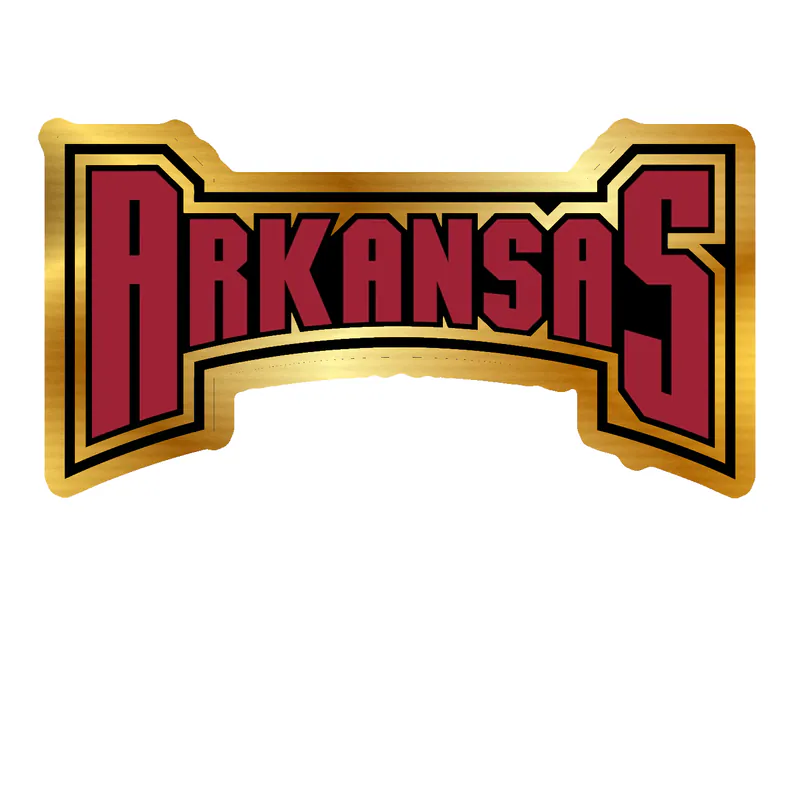 Arkansas Razorbacks - Image 12 - Gold Chrome Vinyl Decal - Custom Size