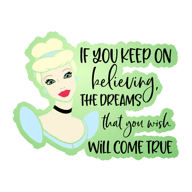 Cinderella Glow in the Dark Vinyl Sticker - Custom Size