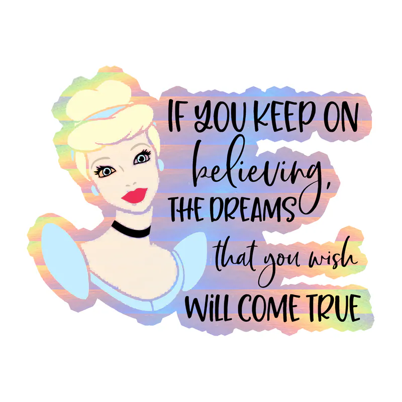 Cinderella Holographic Vinyl Sticker - Custom Size