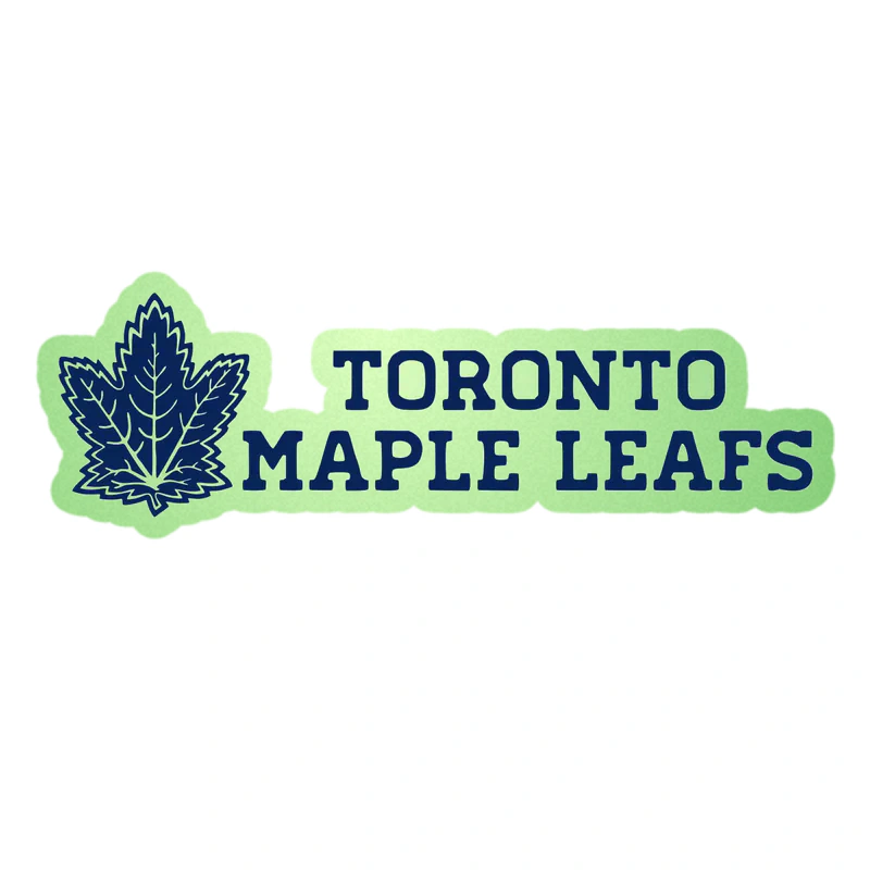 Toronto Maple Leafs - Leaf With Name On Side - Glow in the Dark Vinyl Sticker - Custom Size